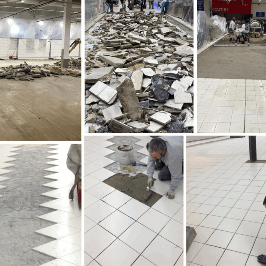 pose carrelage grande surface magasin hypermarchés société ARD Lagny sur Marne maçonnerie béton aménagement gros œuvre
